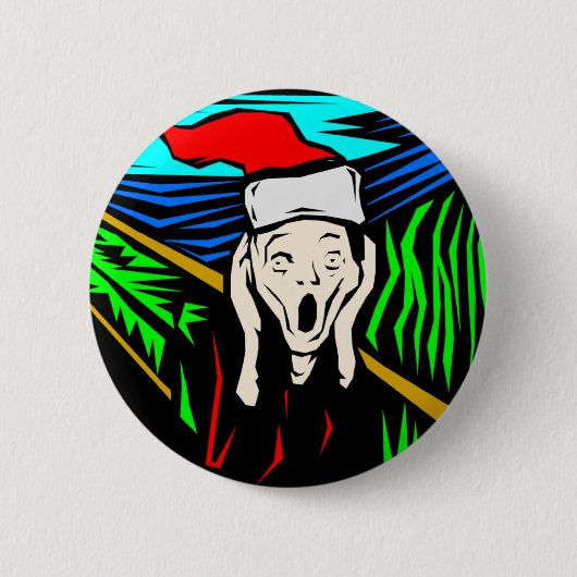 BADGE ROND 5 CM LE CRI PERÇANT À NOËL (Devant)