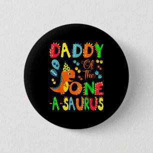Badge Rond 5 Cm Le Daddy Saurus 1er Anniversaire Dinosaure