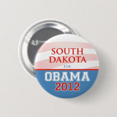 Badge Rond 5 Cm Le DAKOTA DU SUD pour Obama 2012 (Devant & derrière)