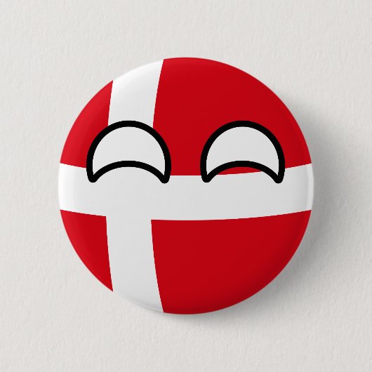 Badge Rond 5 Cm Le Danemark Geeky tendant drôle Countryball (Devant)