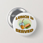 Badge Rond 5 Cm Le déjeuner est servi (Devant & derrière)
