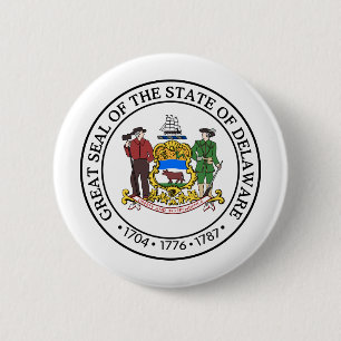 Badge Rond 5 Cm Le Delaware, Etats-Unis