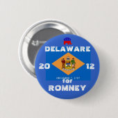 Badge Rond 5 Cm Le Delaware pour Romney 2012 (Devant & derrière)