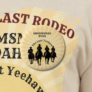 Badge Rond 5 Cm Le Dernier Cowboy Yeehaw Coucher de Soleil Garçon