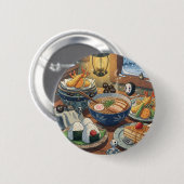 Badge Rond 5 Cm Le dîner de mon voisin (Devant & derrière)