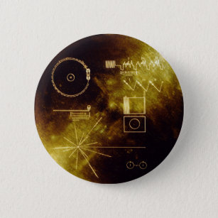 Badge Rond 5 Cm Le disque d'or de Voyager