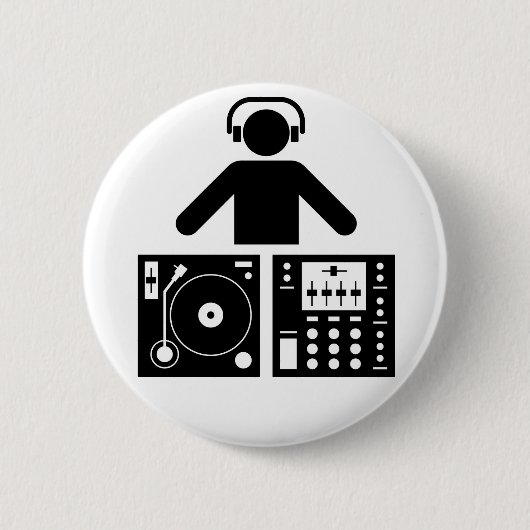 Badge Rond 5 Cm Le DJ se boutonnent (Devant)