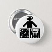 Badge Rond 5 Cm Le DJ se boutonnent (Devant & derrière)
