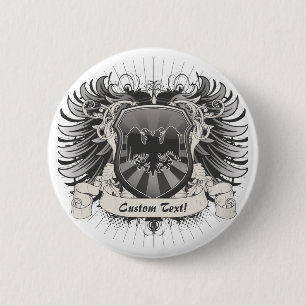 Badge Rond 5 Cm Le double a dirigé la crête d'Eagle
