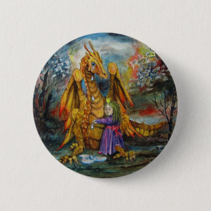 Badge Rond 5 Cm Le dragon déchire le bouton standard