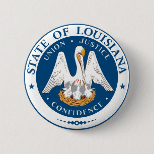 Badge Rond 5 Cm Le drapeau Etats-Unis d'état de la Louisiane a uni