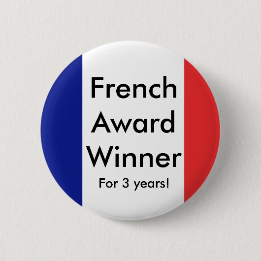 Badge Rond 5 Cm le drapeau français, Français attribuent le (Devant)