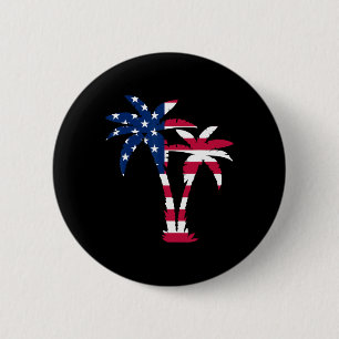 Badge Rond 5 Cm Le Drapeau Patriotique Américain Du 4 Juillet Sur
