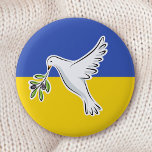 Badge Rond 5 Cm Le drapeau ukrainien paix en Ukraine colombe anti-<br><div class="desc">Bouton anti-guerre ukrainien avec une colombe blanche portant une branche d'olivier sur un arrière - plan du drapeau ukrainien bleu et jaune.</div>
