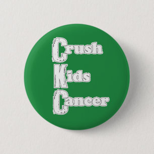 Badge Rond 5 Cm Le "écrasement bouton vert badine Cancer"