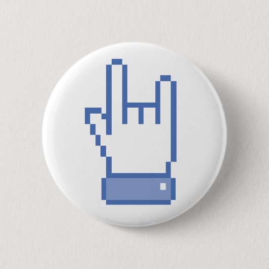 Badge Rond 5 Cm le facebook aiment le pixel de signe de main de (Devant)