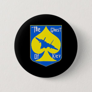 Badge Rond 5 Cm Le Fantôme De Kiev Je Me Tiens Avec L'Ukraine Ukra