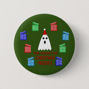 Badge Rond 5 Cm Le fantôme de Noël présente drôle