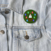 Badge Rond 5 Cm Le fantôme de Noël présente drôle (En situation)