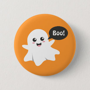 Badge Rond 5 Cm Le fantôme mignon qui disparaît huent, Halloween