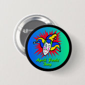 Badge Rond 5 Cm Le farceur d'imbécile d'avril (Devant & derrière)