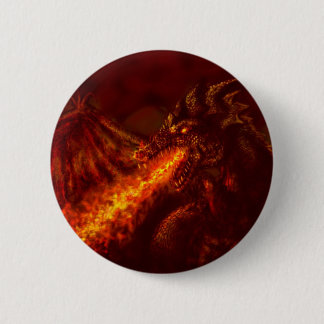Badge Rond 5 Cm Le feu de respiration de grand dragon rouge