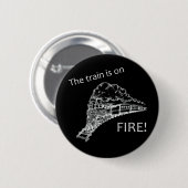 Badge Rond 5 Cm Le feu de train (Devant & derrière)
