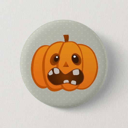 Badge Rond 5 Cm Le feu follet orange de citrouille de Halloween (Devant)