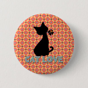 Badge Rond 5 Cm Le fond d'amour de chat