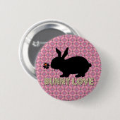 Badge Rond 5 Cm Le fond d'amour de lapin (Devant & derrière)
