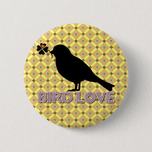 Badge Rond 5 Cm Le fond d'amour d'oiseau