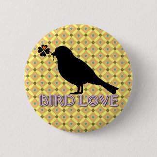 Badge Rond 5 Cm Le fond d'amour d'oiseau