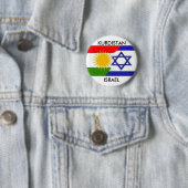 BADGE ROND 5 CM LE FOND DE L'ISRAËL DU KURDISTAN (En situation)