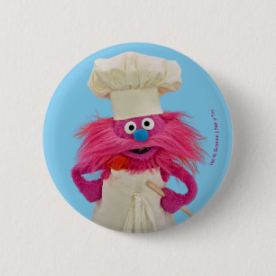 Badge Rond 5 Cm Le Food Truck de Cookie Monster   Gonger Posant