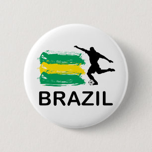Badge Rond 5 Cm Le football du Brésil