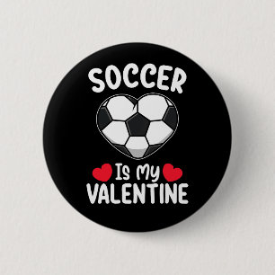 Badge Rond 5 Cm Le football est mes sports de la Saint-Valentin