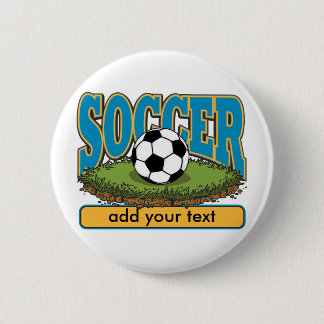Badge Rond 5 Cm Le football fait sur commande ajoutent le texte