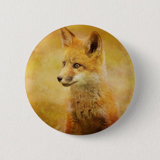 Badge Rond 5 Cm Le Fox dans le bois (Devant)