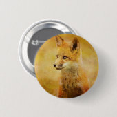 Badge Rond 5 Cm Le Fox dans le bois (Devant & derrière)