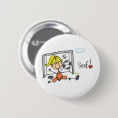 Badge Rond 5 Cm Le gardien de but fait le bouton de sauvegarde (Devant & derrière)