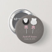 Badge Rond 5 Cm Le gâteau élégant de damassé saute des faveurs de (Devant & derrière)