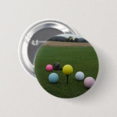 Badge Rond 5 Cm Le golf de Pâques (Devant & derrière)