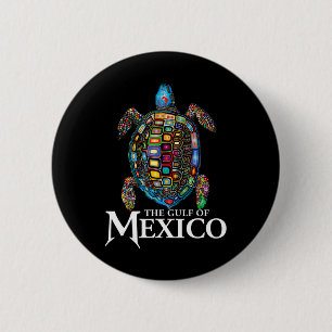 Badge Rond 5 Cm Le golfe du Mexique musique EDM rave danse tortue 