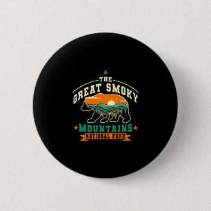 Badge Rond 5 Cm Le grand ours rétro du parc national des montagnes