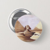 Badge Rond 5 Cm Le Grand Sphinx, Pyramides de Gizeh (Devant & derrière)