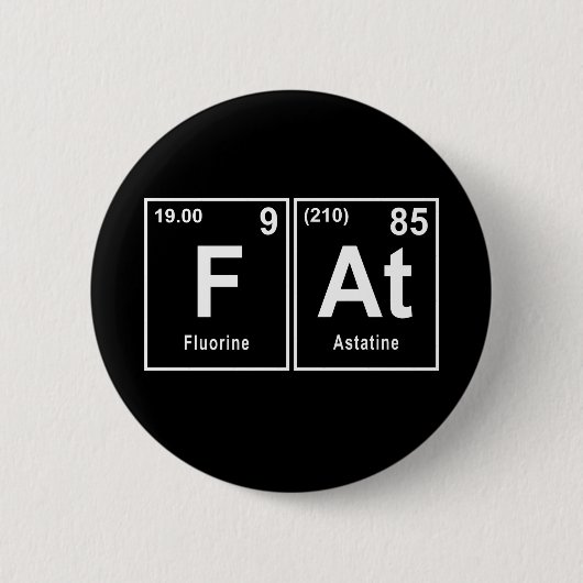 Badge Rond 5 Cm Le gras dans le symbole chimique pour les gens qui (Devant)
