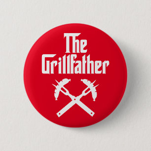 Badge Rond 5 Cm Le Grillfather Aux Chiens Chauds