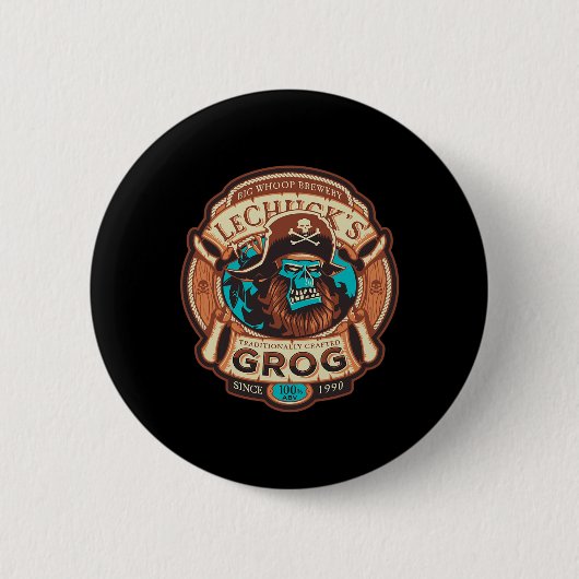 Badge Rond 5 Cm Le grog de Lechuck - Bière artisanale - Monkey Isl (Devant)