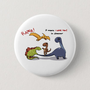Badge Rond 5 Cm Le groupe mignon de dinosaures Rawr signifie que
