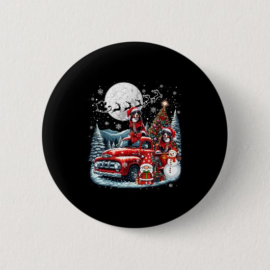Badge Rond 5 Cm Le Groupe Xmas Gnome Père Noël Entlebucher Mountai (Devant)